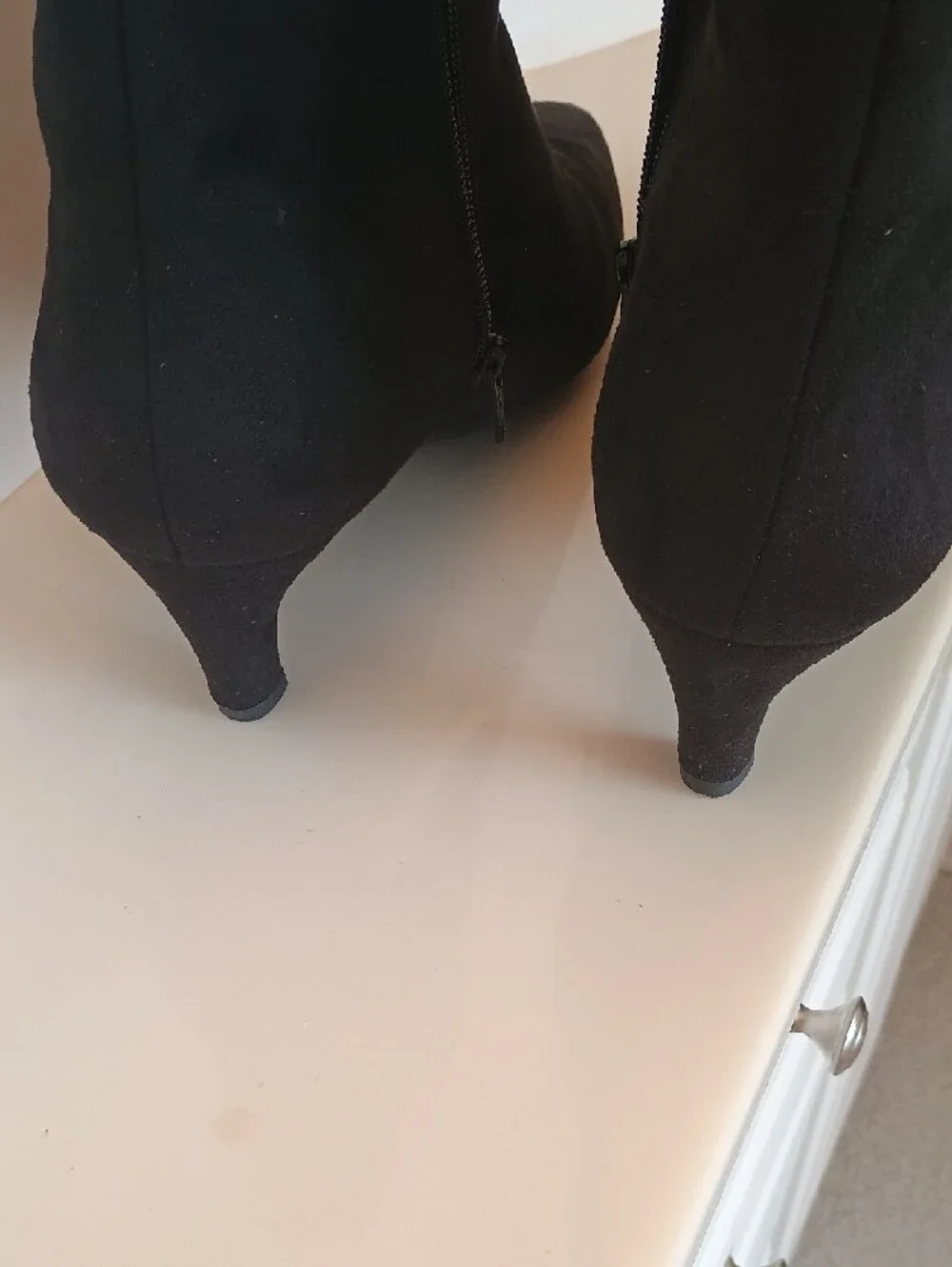 Black Pointed Toe Kitten Heels Ankle Boots Booties